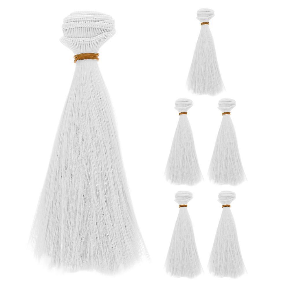 Replacement Wig for Doll Enthusiasts High Temperature Fiber White 6Pcs