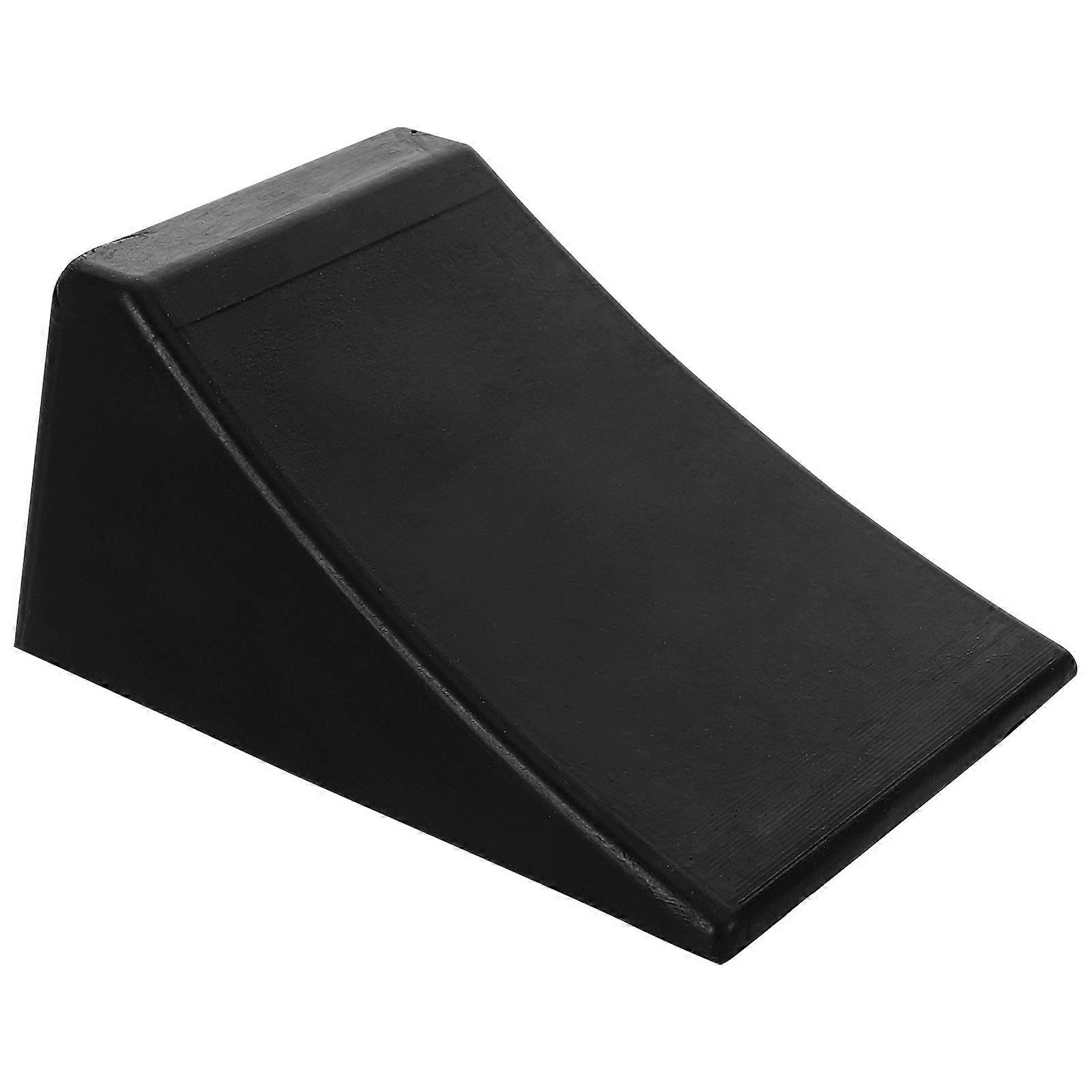 Durable Black Rubber Wheel Chock with Hole Design for Trailer and Car Tire Stopper Compact Vehicle Rollback Prevention Wheel Block for