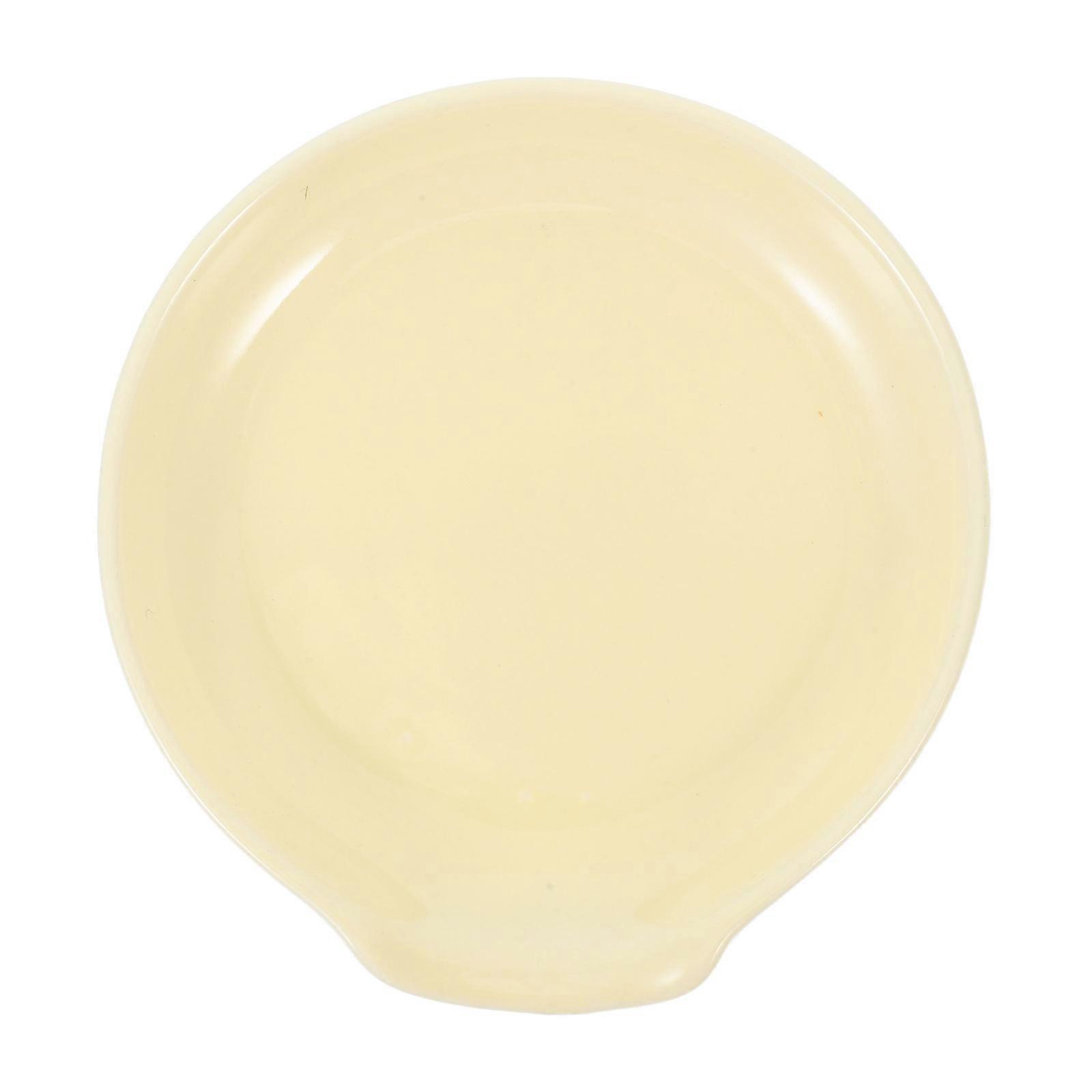 Heat-Resistant Ceramic Soup Spoon Stand Versatile Use Kitchen Utensils Round Shape 1Pcs