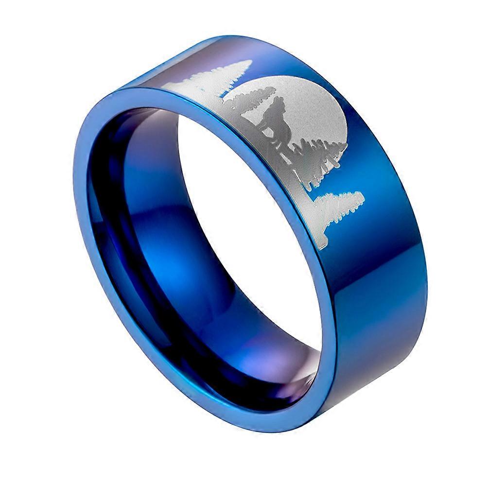 Creative Wolf Jewelry Craftsmanship Round Shape Fashionable Ring for Wedding 1Pack