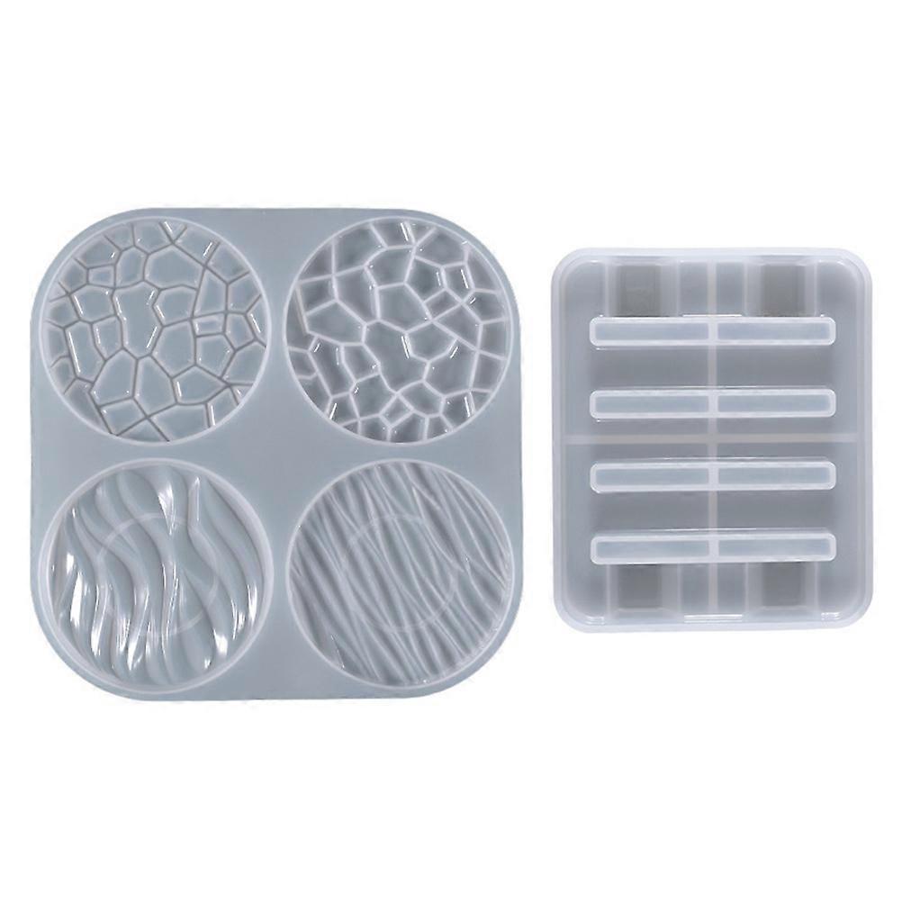 DIY كريستال الايبوكسي العفن كوستر العفن حصيرة تصميم الأصدقاء 8.45X8.45X0.39 بوصة شكل موجة 2 قطعة