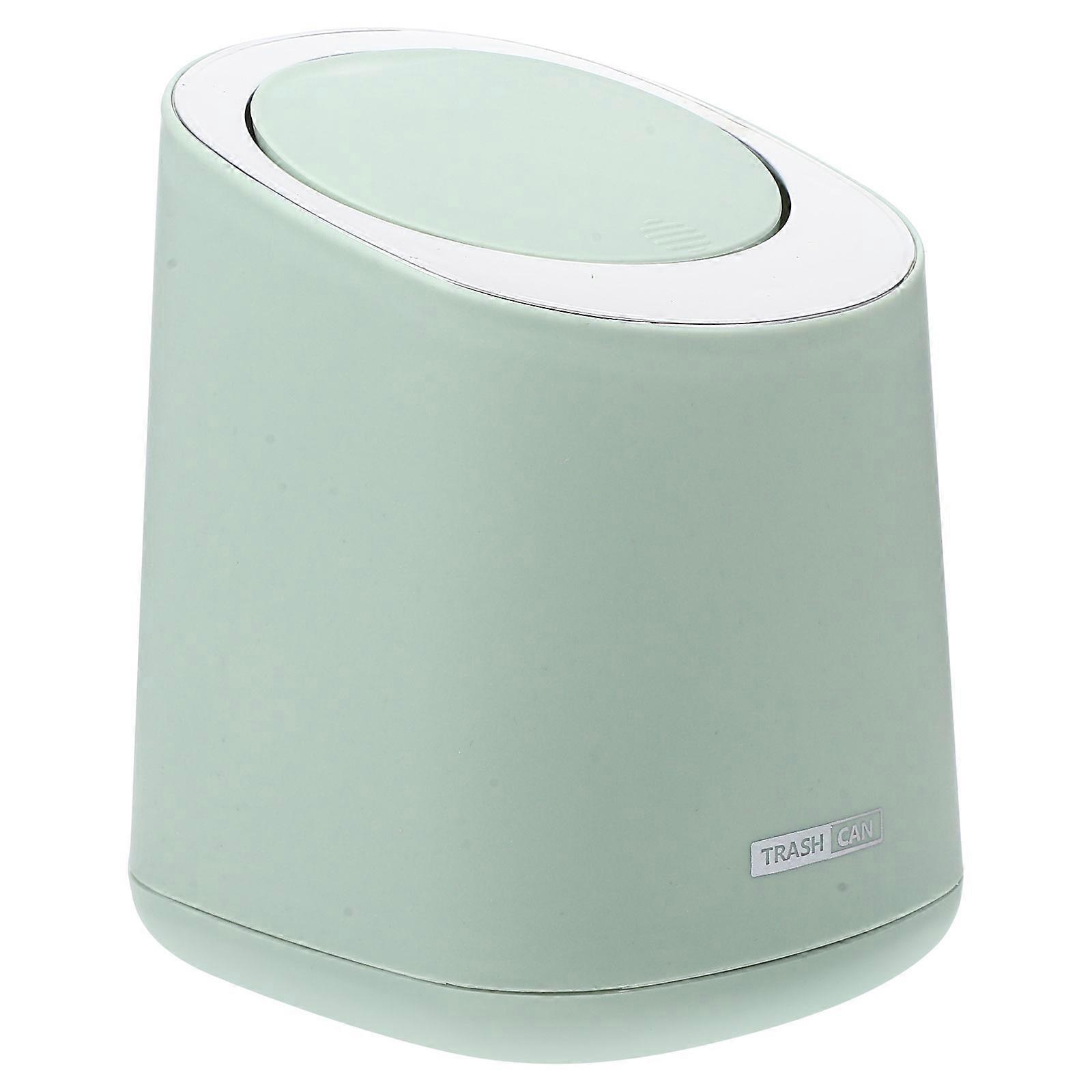 Mini Countertop Trash Can Desktop Waste Bin Press Lid Home Use Light Green 17.00X14.70X13.00CM Easy Cleaning 1 Set