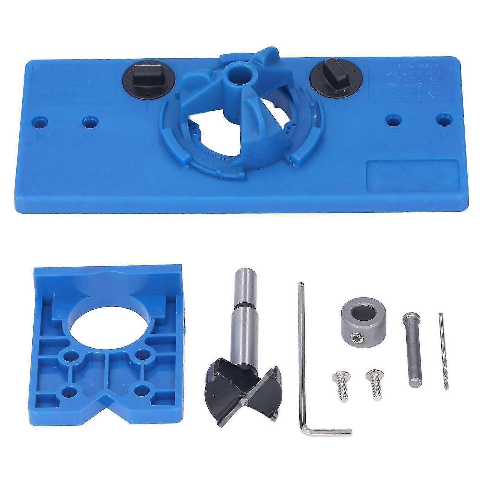 35mm Scharniergat Zaagmal Boren Gids Cutter Bit Set Houtbewerking Ponsen Boring LocatorBlue