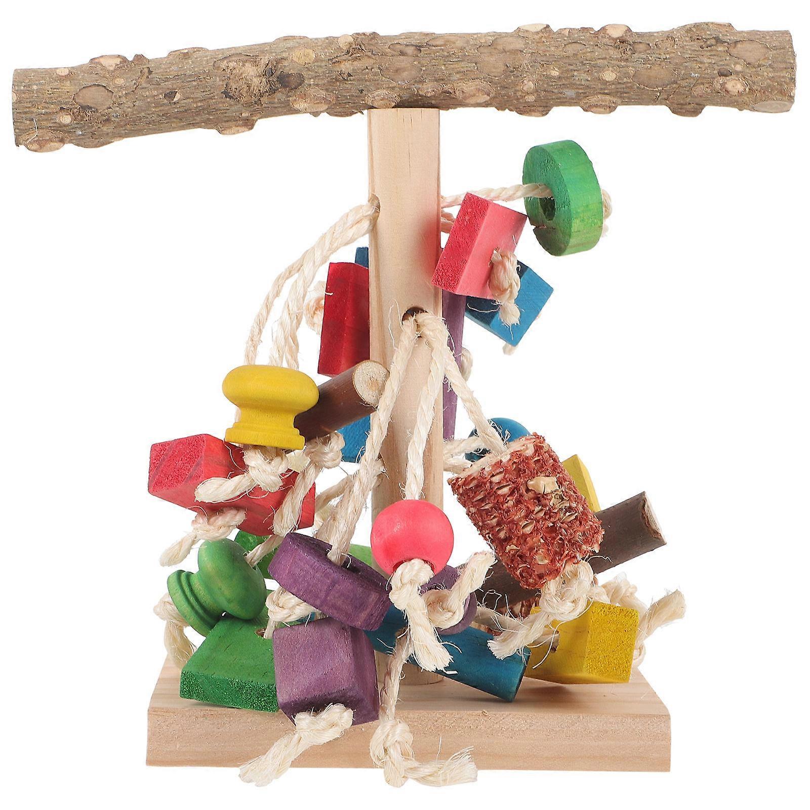 Bird Perch Stand Parrot Perch Indoor Use 27.4x20cm Chewing 1Pack