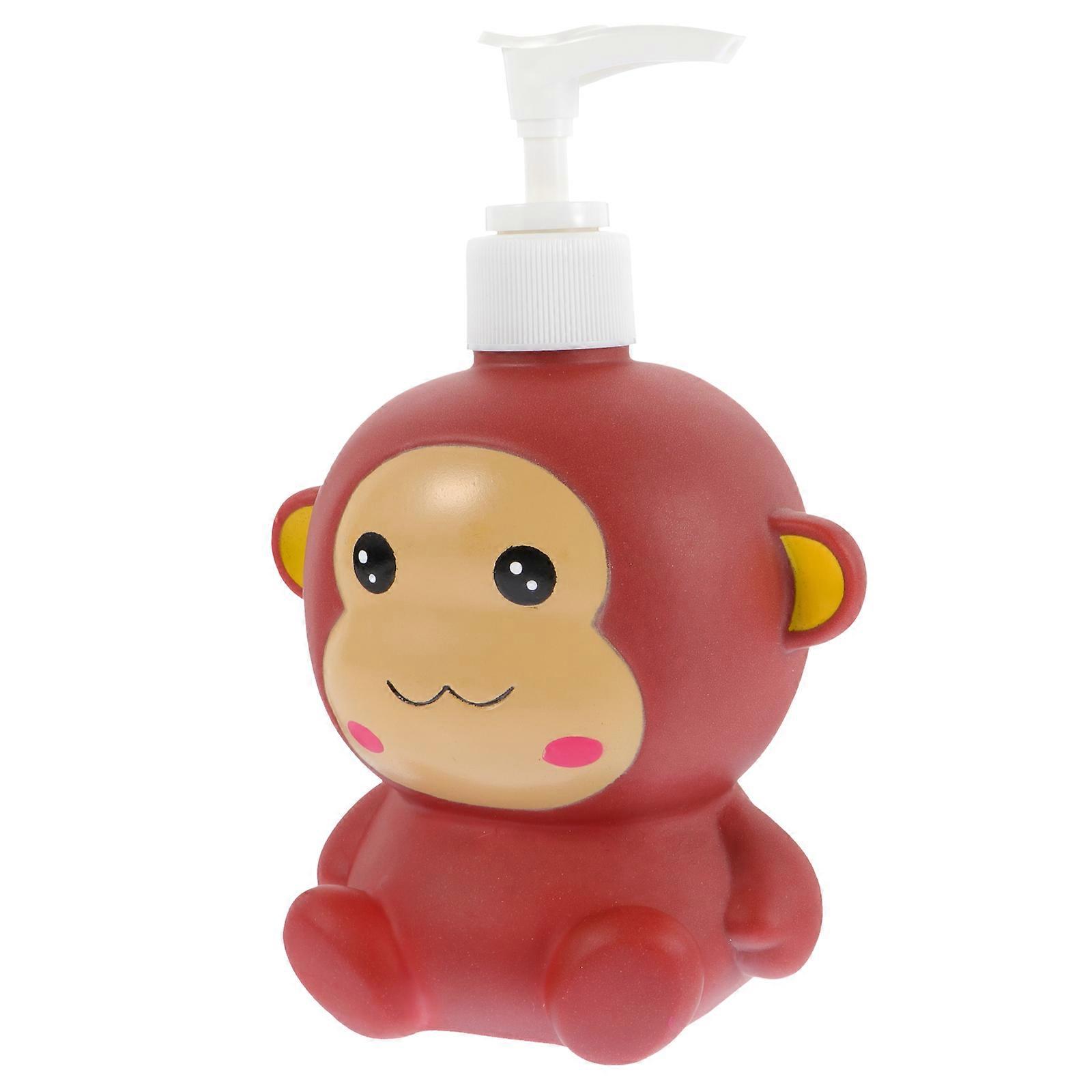 Bathroom Shampoo Holder Decorative Shampoo Dispenser Monkey Shaped Press-Type Lotion Bottle Coffee 1Set