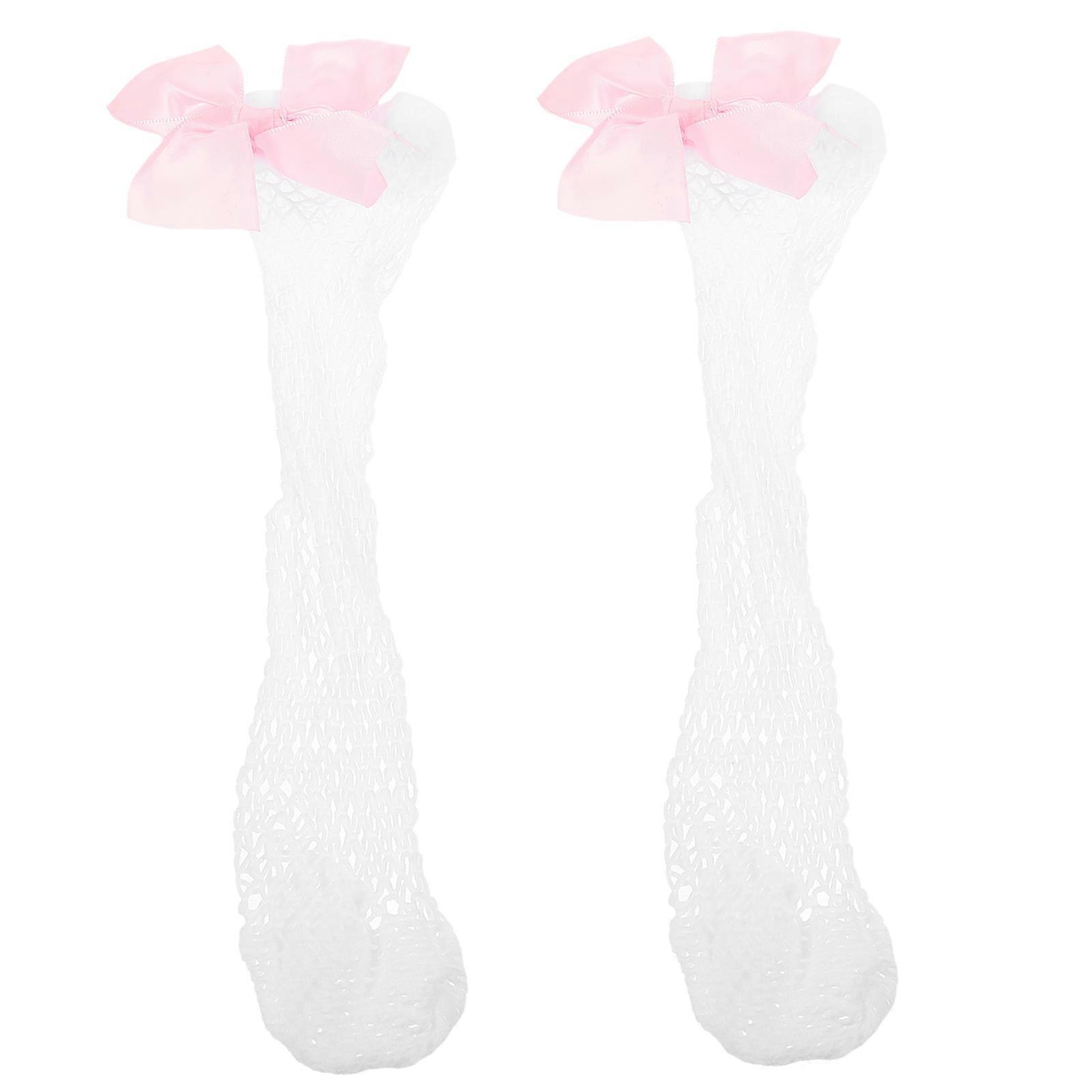 Toddler Girls Socks Baby Mesh Socks Bow Fish Net Ankle High Socks Pink Gentle Touch 1Pair