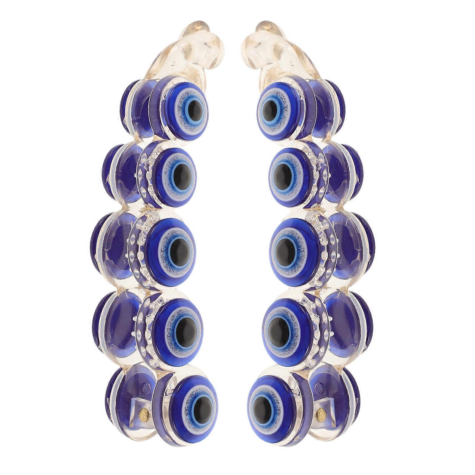 Non-Slip Evil Eye Hair Claw Clips Blue 10cm Securing Side Bangs And Back Of Head 2Pcs