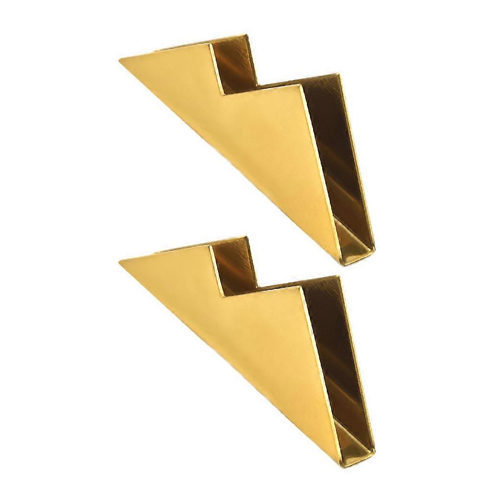 Business Card Holders for Desk Office Use Rectangular Golden 9.5x3.8cm Card Storage 2Set