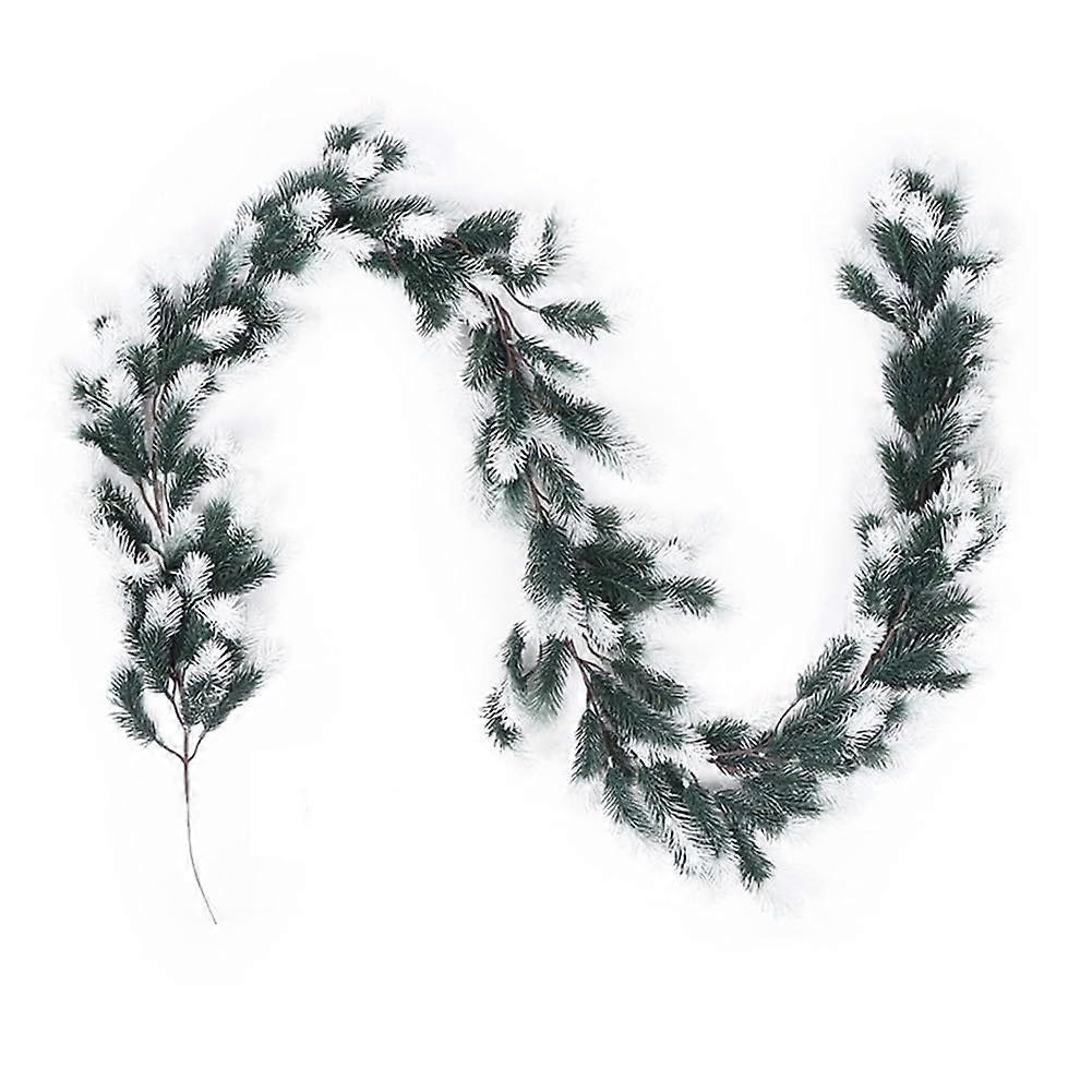 Green Christmas Decoration - Animated Artificial Pine Needles Rattan Decor with Pine Cypress Wood Elements