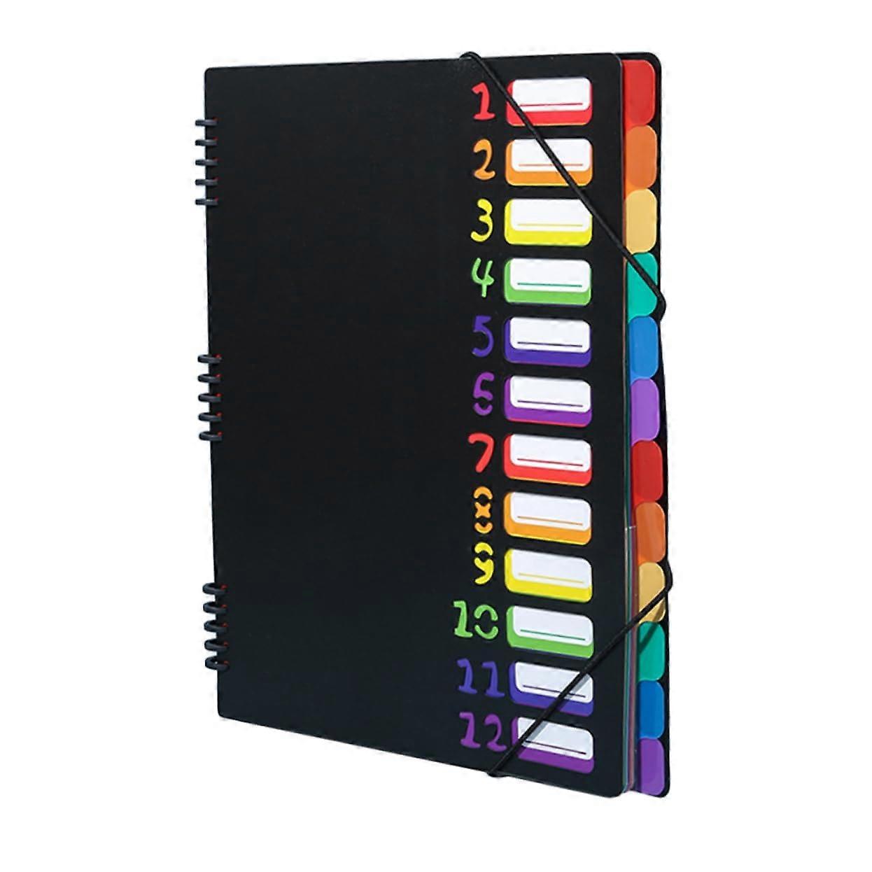 Document Organizer With Compartments High-Capacity Color-Coded Tabs Expandable Spiral Binding For Home School And Office
