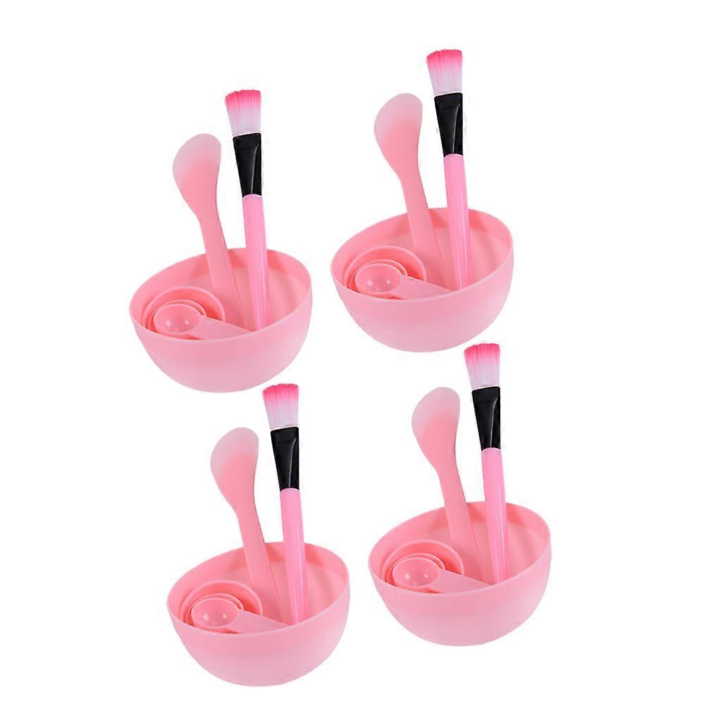 Beauty Gadgets Face Masks Maker Pink Round Style Women 15.5x9.2x4.5cm Spraying 4Sets