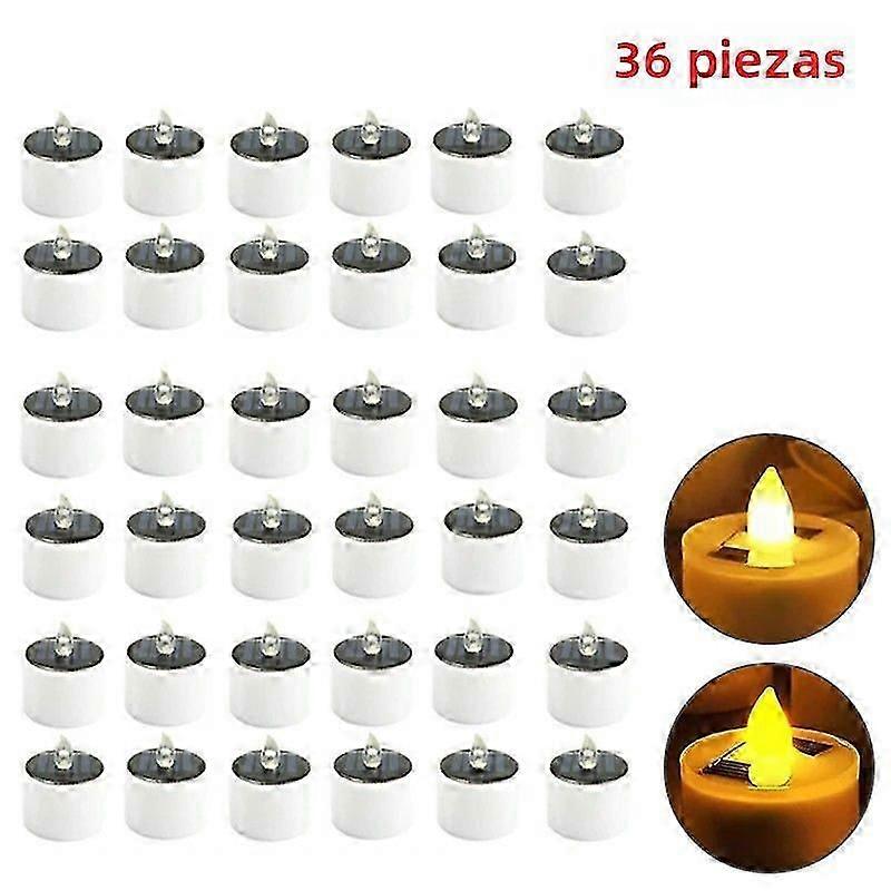 10 adet Güneş LED Çay Işıkları Suya Dayanıklı Şarj Edilebilir Bahçe ve Ev Dekorasyonu için Parti için Alevsiz Tealights