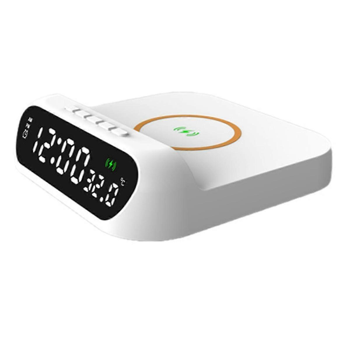 3-In-1 Wireless Charging Alarm Clock with Fast 15W Charging and Temperature Display