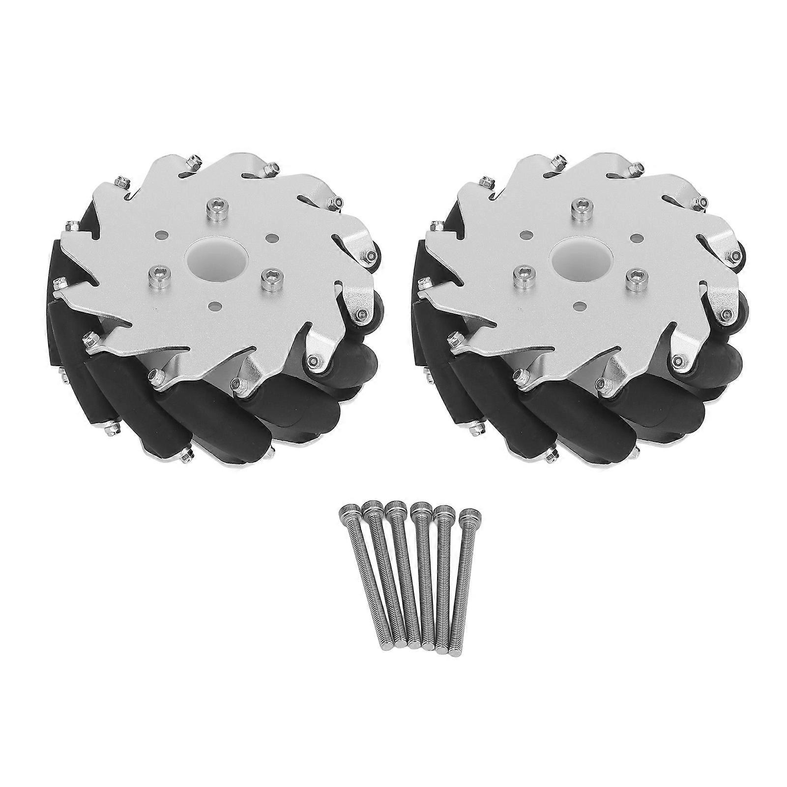 2 Sets 127mm/5in Omni Directional Wheel 45KG Load Chassis Car Kit for DIY Education Robot Car Omni Wheel Right
