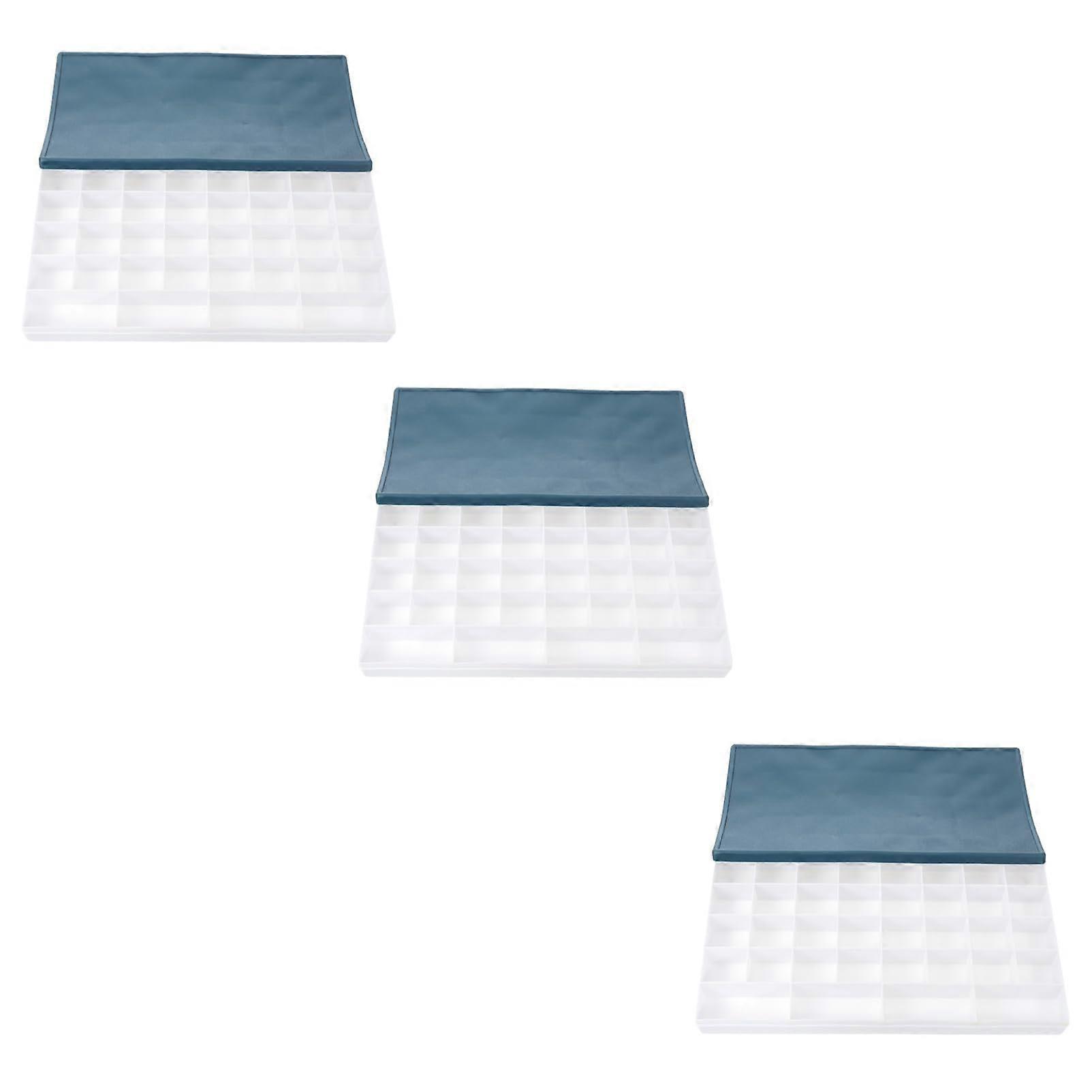 3 Pieces Plastic Paint Palette Box for Watercolor and Gouache, Large Capacity, Easy to Clean