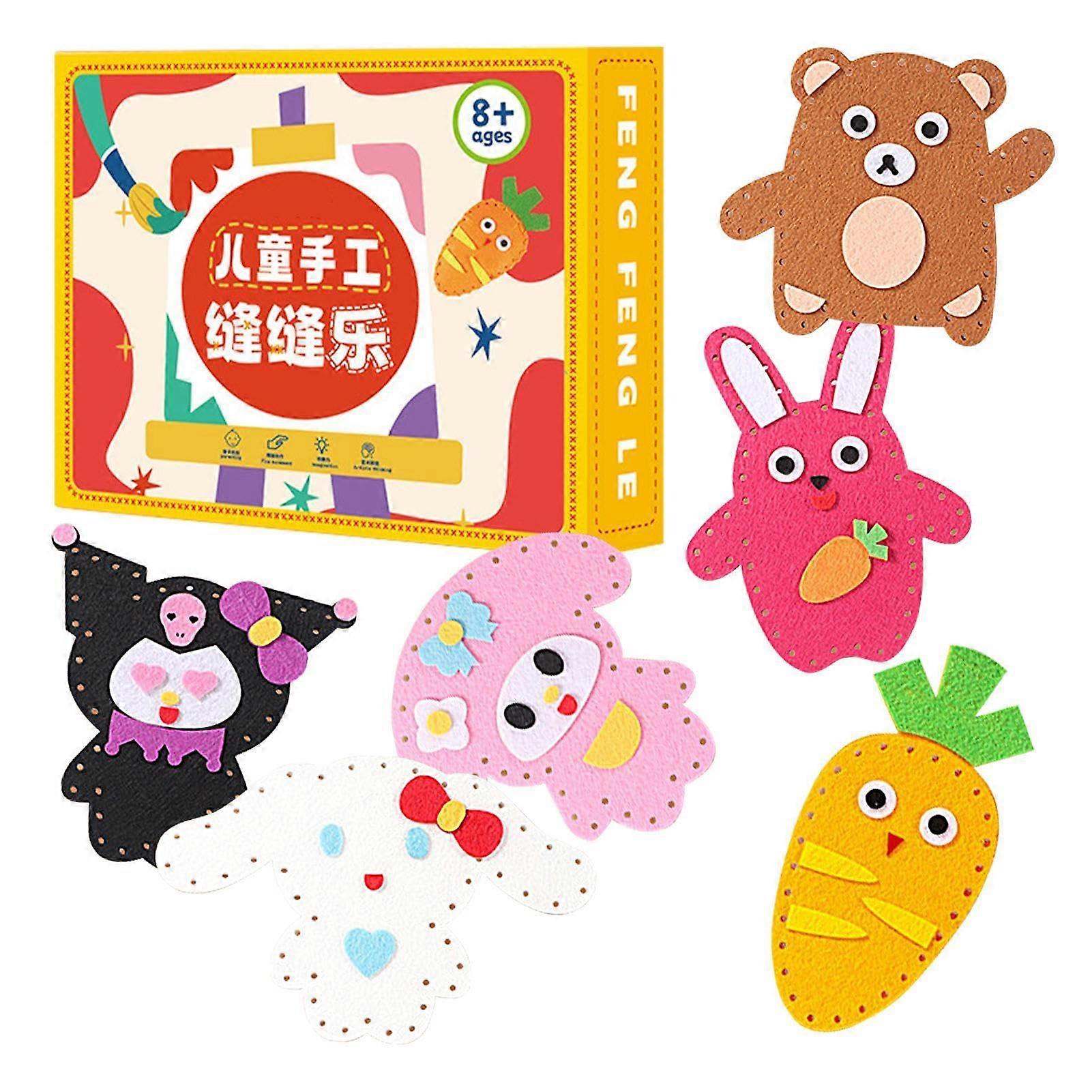 Doll Sewing Kit for Kids, Doll Sewing Kit, 6 Easy Activities with Plush Dolls, Easy DIY Projects with Plush Doll for Beginners of More Than