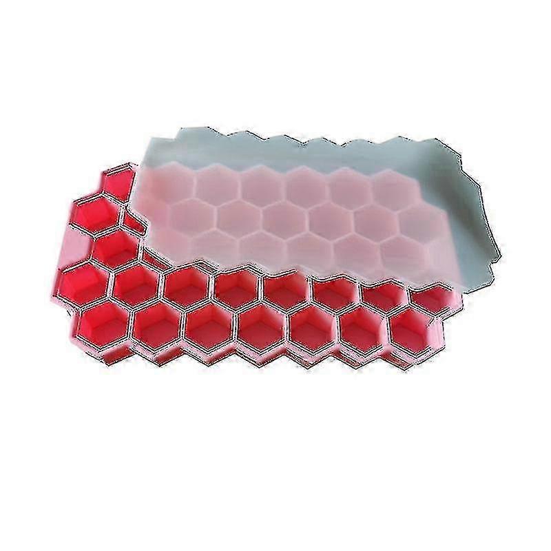 Beehive Shape Ice Cube Tray 37 Cube Silicone Ice Mold Maker with Lid New