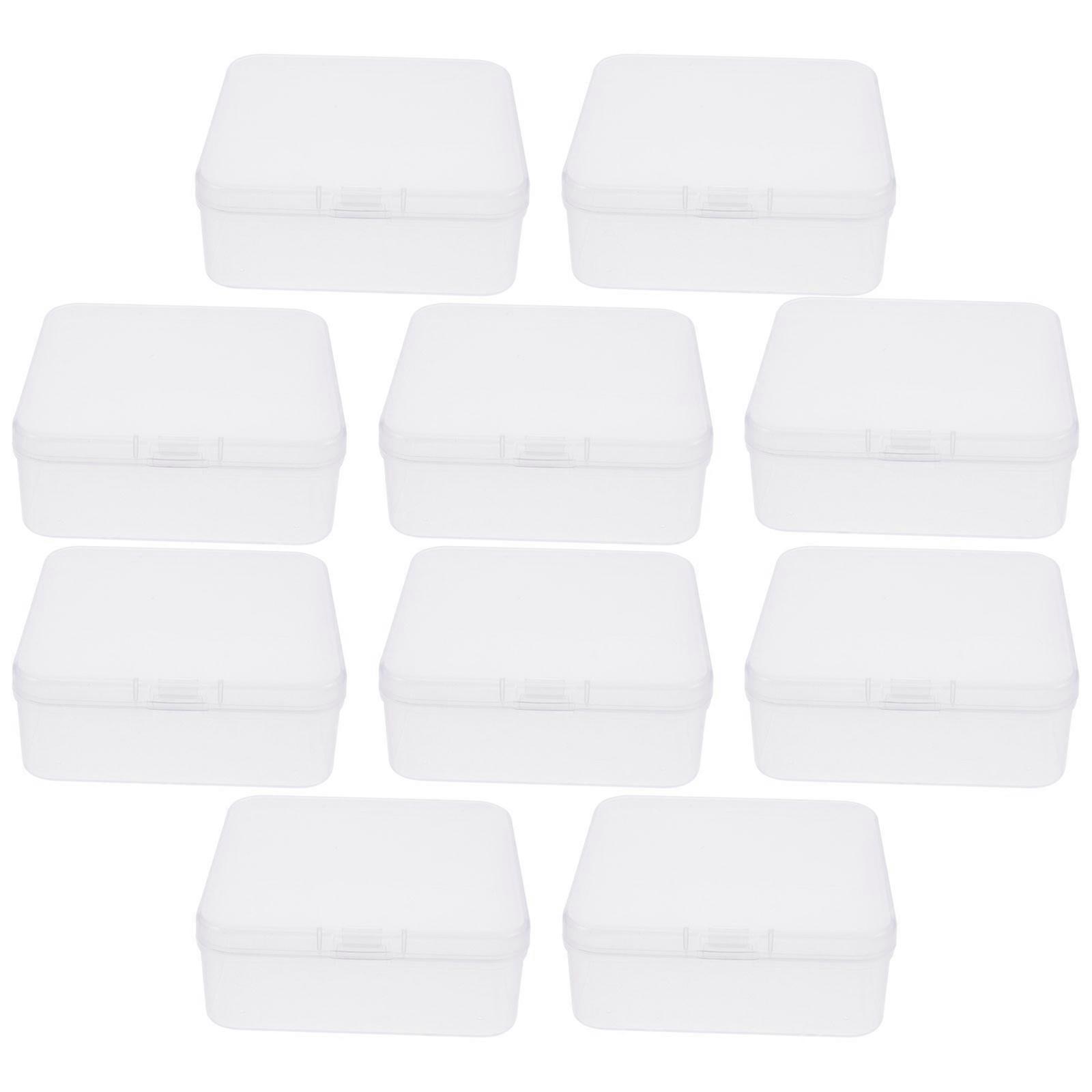 10pcs Clear PP Soap Boxes for Outdoor Use Compact and Square Design