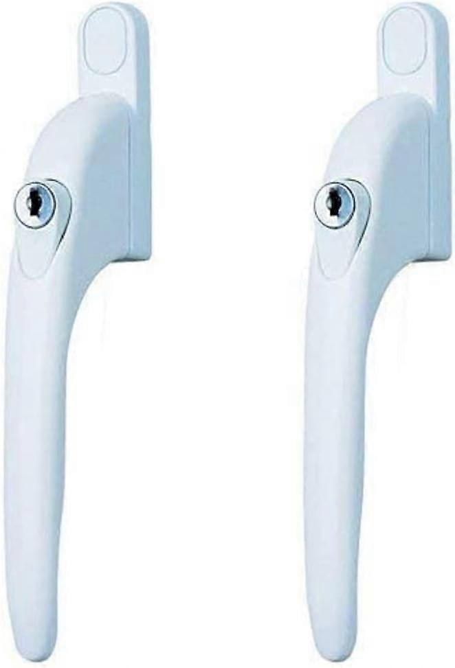 Inline Lockable Window Handle, White White pack of 2