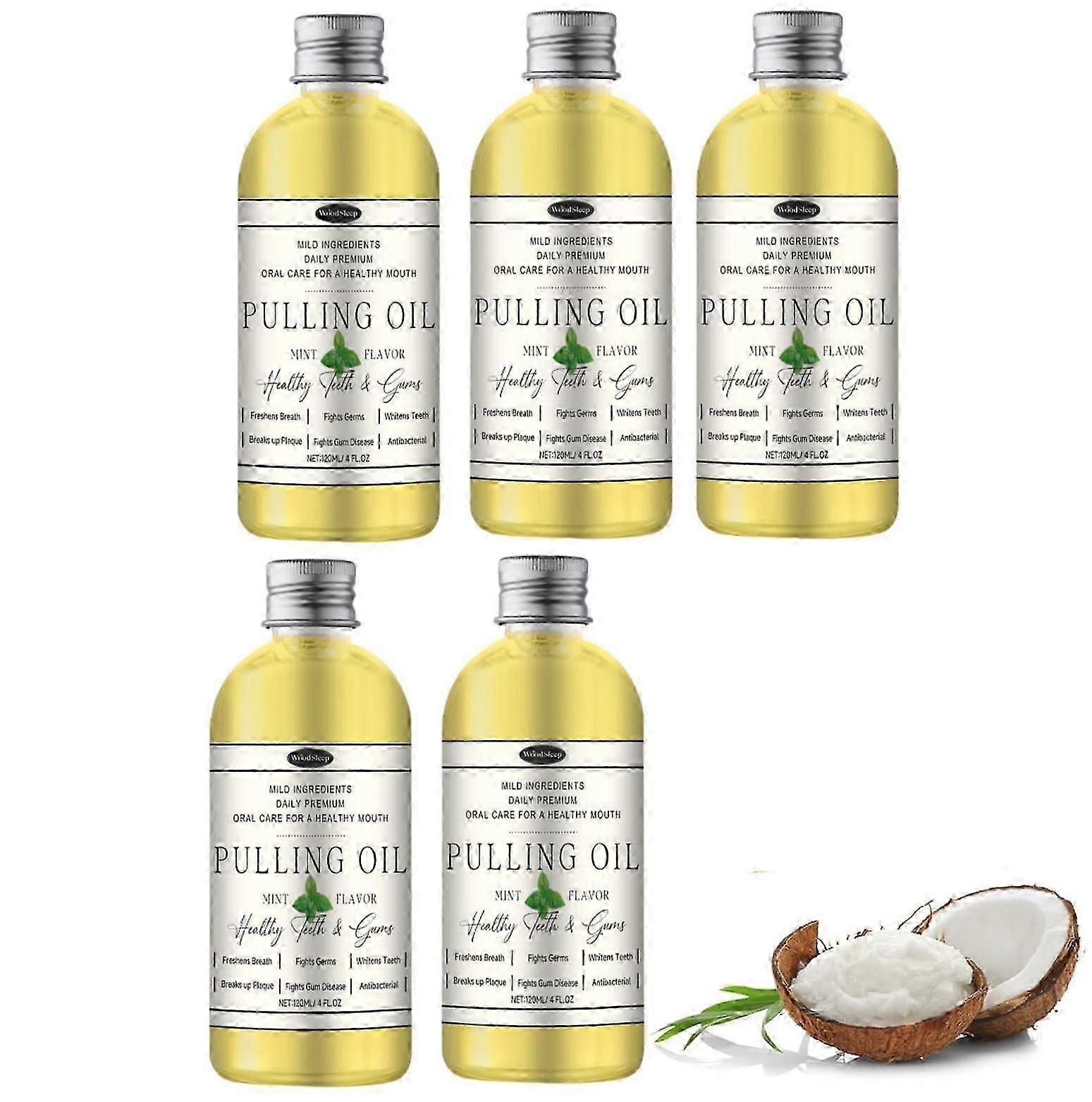 ココナッツプルオイル、ピュアオーガニックココナッツオイルプル4オンスミントフレーバー、歯とガムのための強力なココナッツペパーミントプルオイル