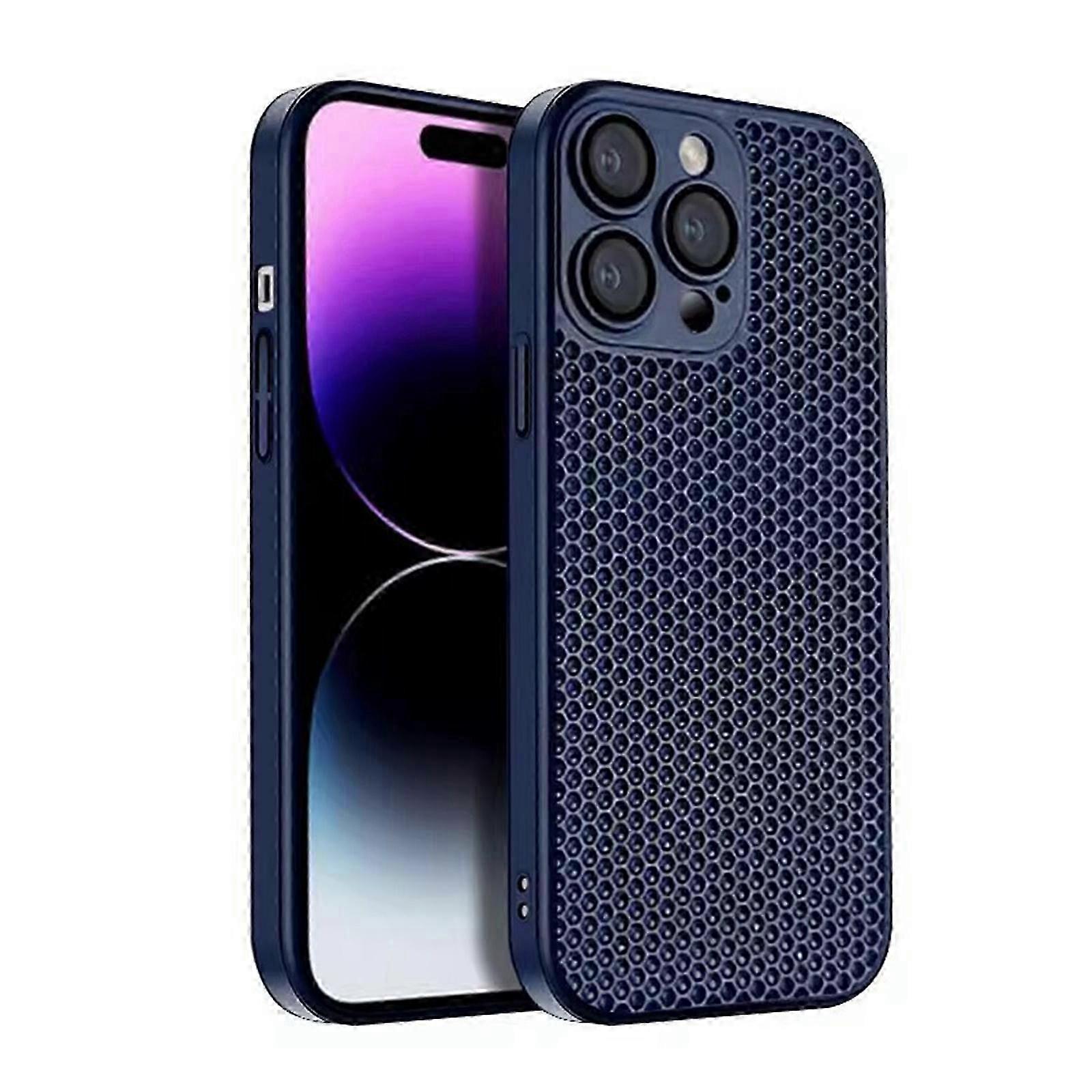 Heat Dissipation Case for iPhone 15 Pro Max/ 15 Ultra, Breathable Cooling Hollow Cellular Hole Full Back Camera Lens Protection