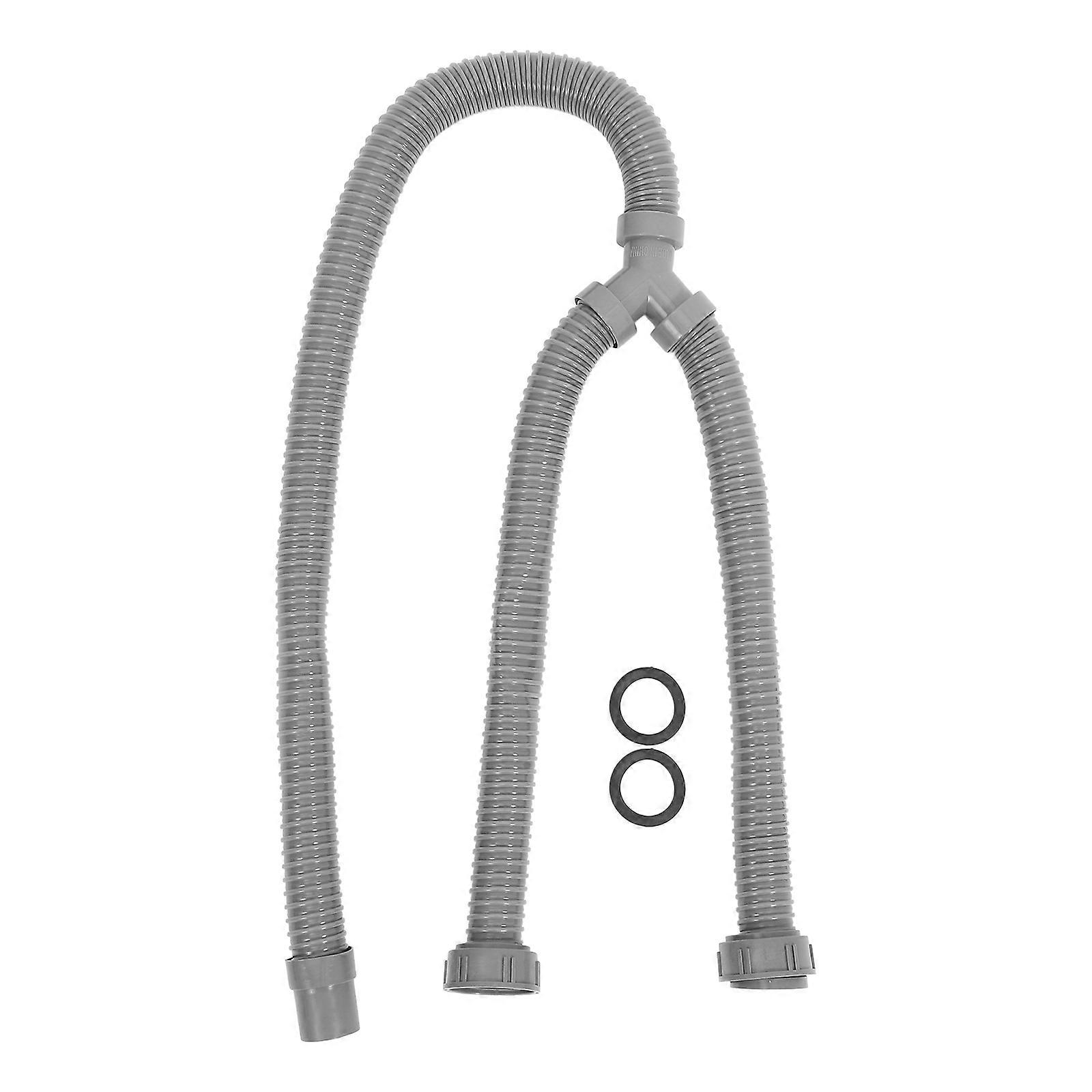Flexible Drain Pipe Smooth Water Flow Y Shaped Kitchen Setup 47 95X1 38X1 38IN PVC 1Pack