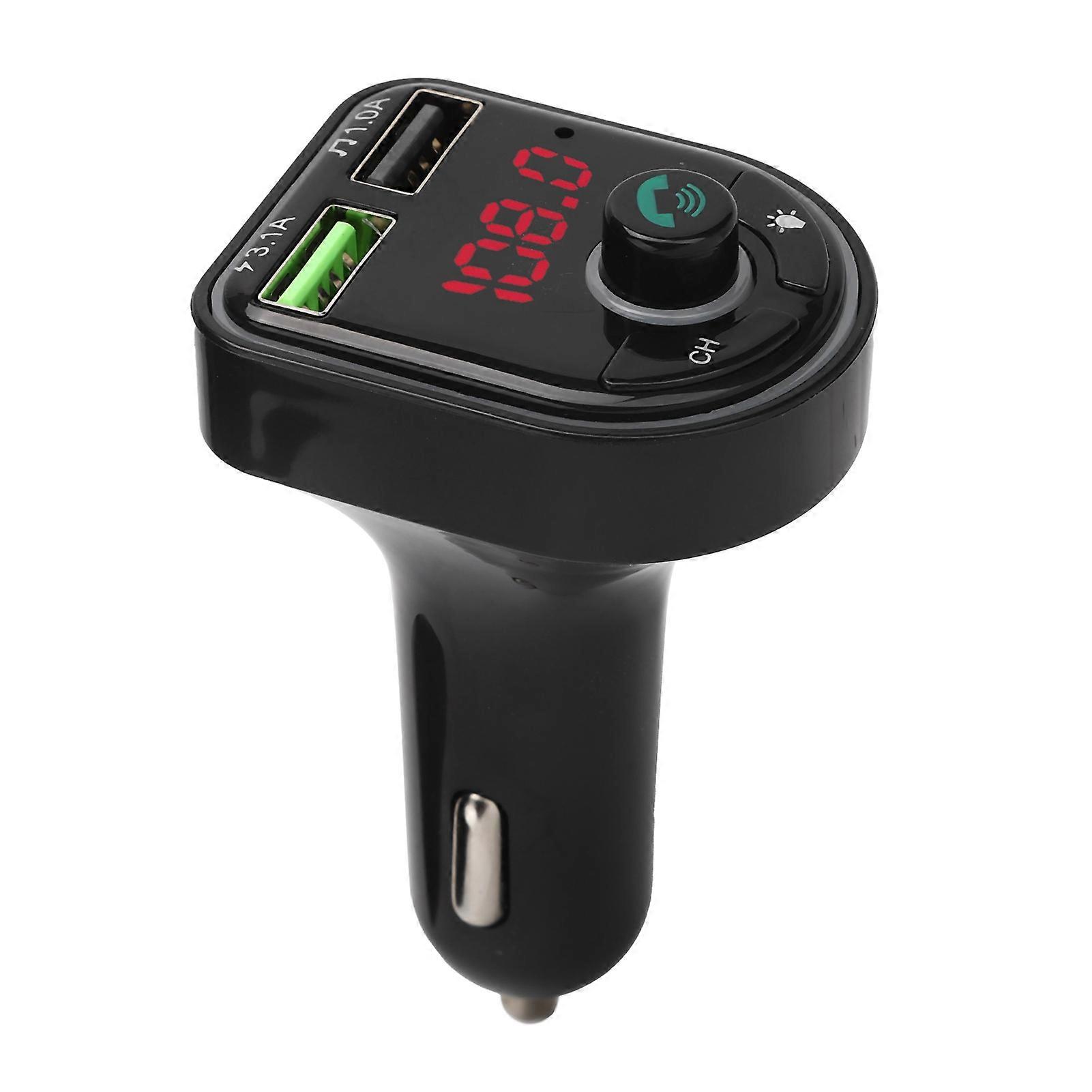 Car Bluetooth MP3 Player Multimedia FM Transmitter USB Charger with Ambient Light