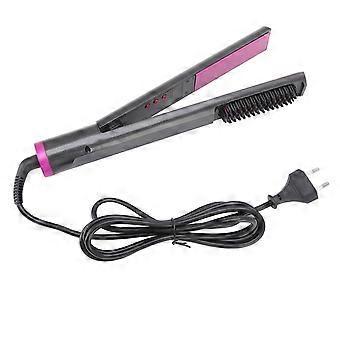 3 em 1 Alisador de Cabelo com Pente Multifuncional Ferro Elétrico Anti Escaldadura Frizz Suave 110?240V EU PlugYMMR)