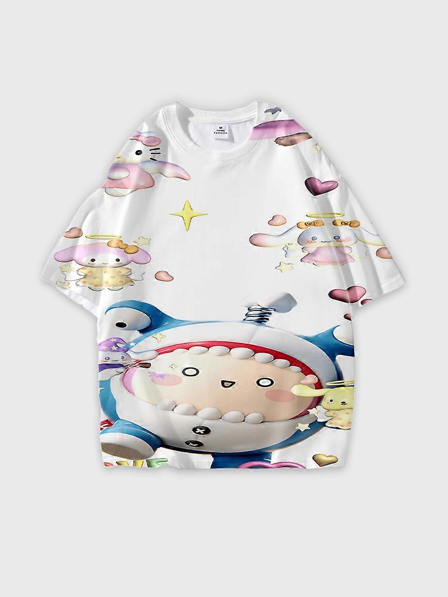 T-shirt round neck Pattern loose short sleeve JW1902