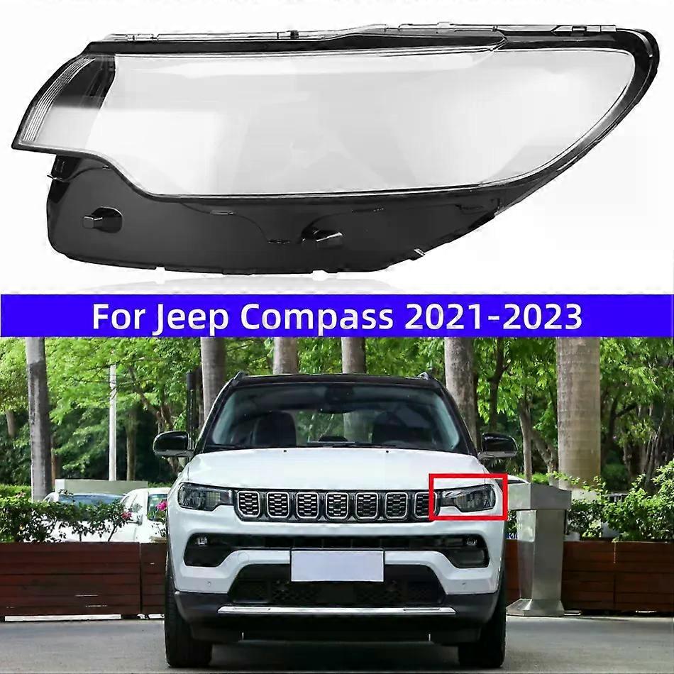 For Jeep Compass 2021 2022 2023 Articles Cars Front Lamp Cover Replace The Original Lampshade-Left