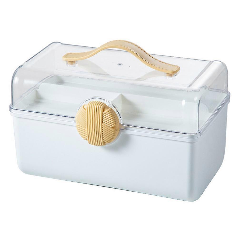 First Aid Kit Large Capacity Medicine Storage Box Multi-Functional Organizer with Transparent Window White