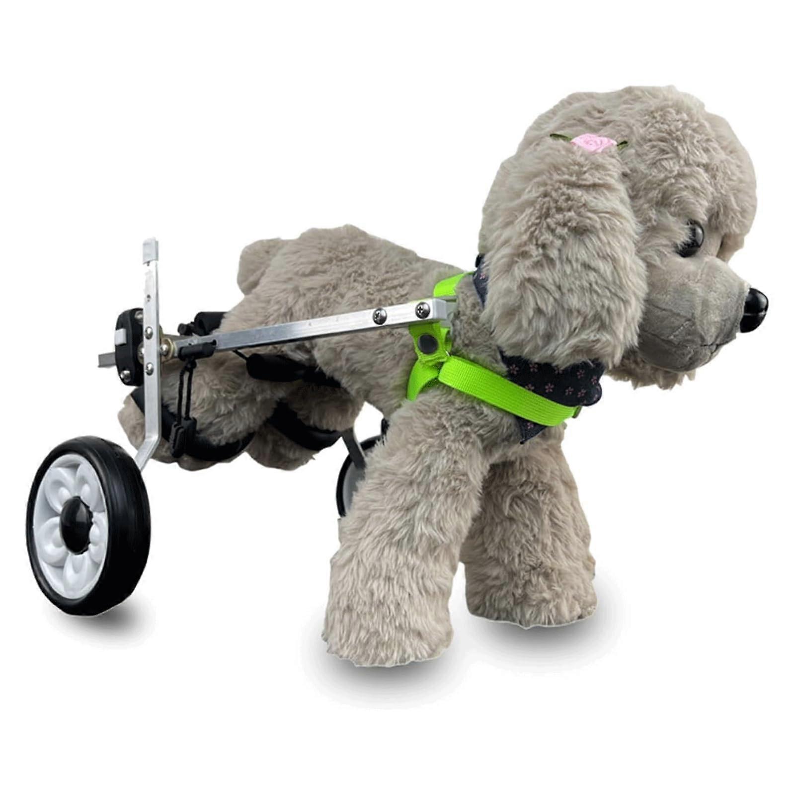 Pet Wheelchair with 2 Wheels, Adjustable Aluminum Dog Cart for Small Dogs, Removable and Easy to Assemble Supportive Mobility Aid