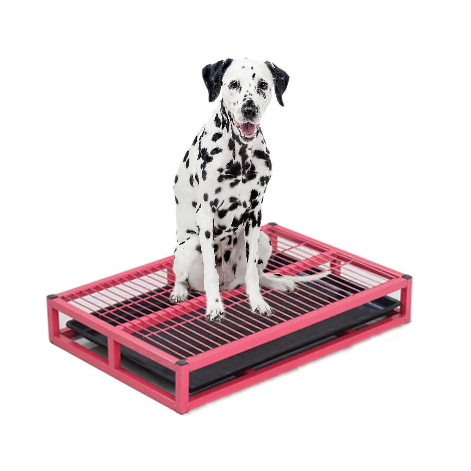 Dog toilet, dog urinal with tray, large size (Color: Red) 54x37x8CM