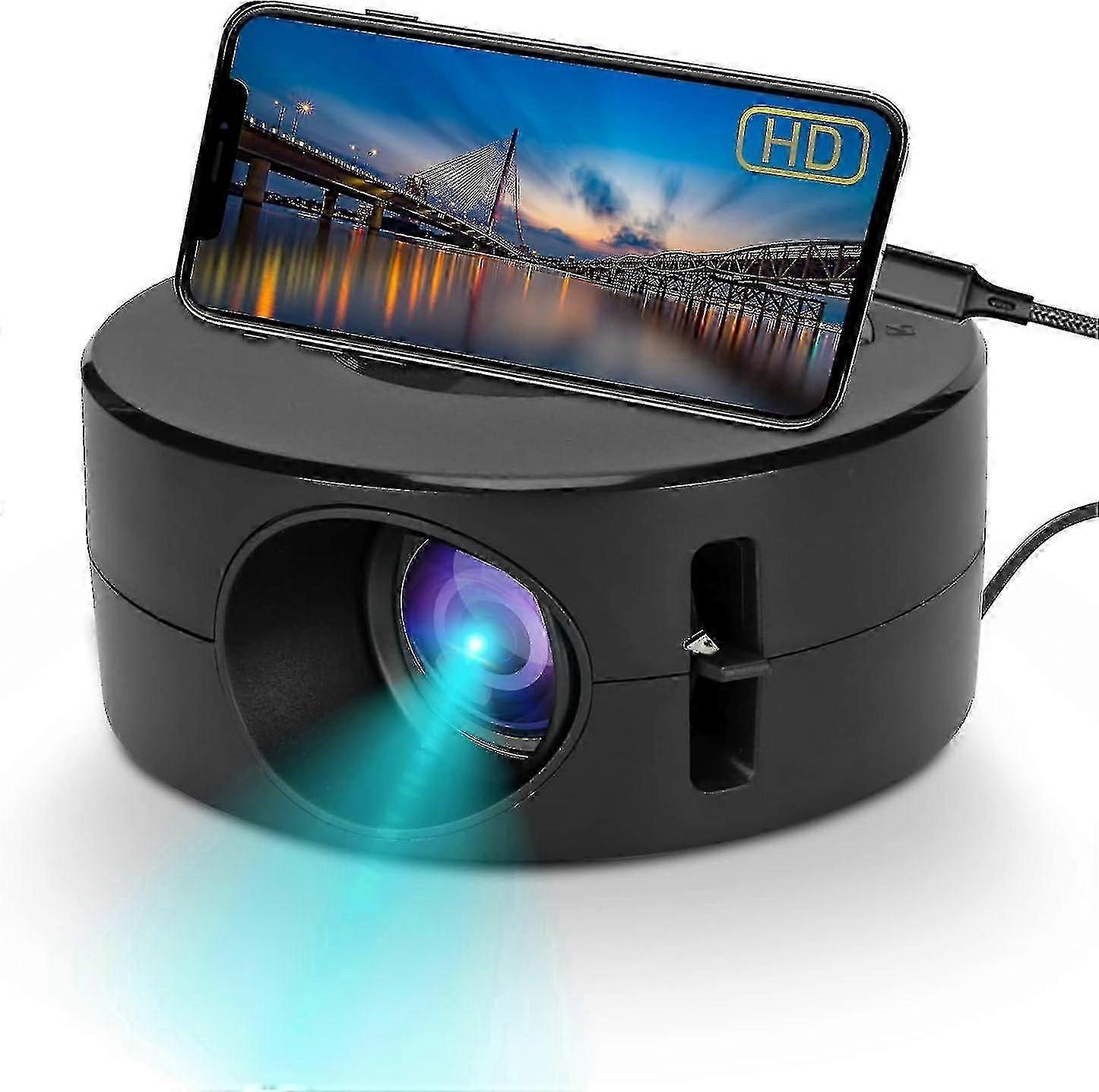 ミニLEDプロジェクター、子供用ポータブル映画映写機、スマートフォンタブレット用同じ画面のスマートプロジェクター、USBとRを備えたHDポケットプロジェクター