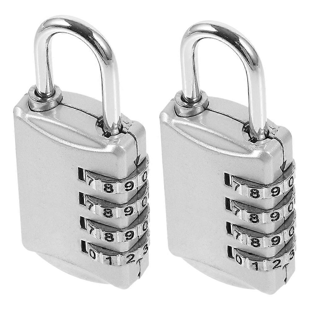 Number Locks For Lockers Coded Lock For Gym Zinc Alloy High And Low Temperature Resistance Visually Impaired Persons 2Pcs Silver