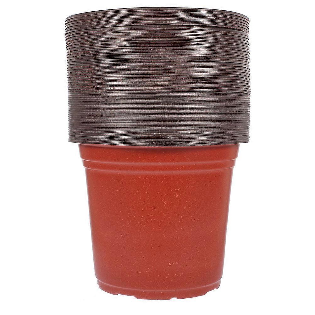 50Pcs Dark Red PP Material Plant Pots with Drainage Holes for Home Use Succulent Planting