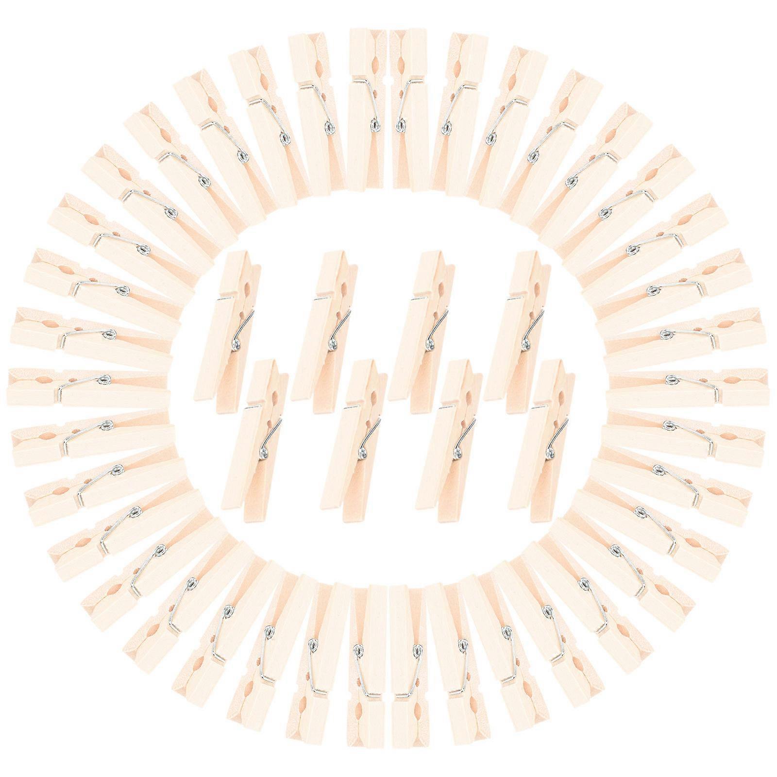 Craft Wood Clothespins Small Clips For Diy Projects Khaki 4.8x1cm Holding Small Items 72Pcs