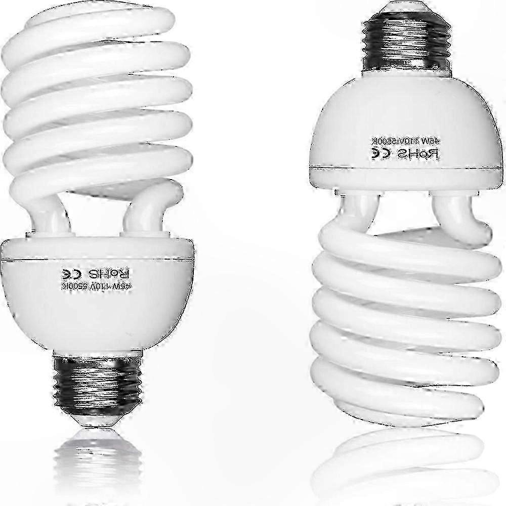 Daylight CFL Bulb 5500K, 2x45W Full Spectrum Lamp for Studio Photography, Video Lighting, Softbox Kits, Home Illumination