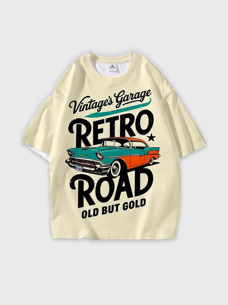 T-shirt round neck Pattern loose short sleeve N42