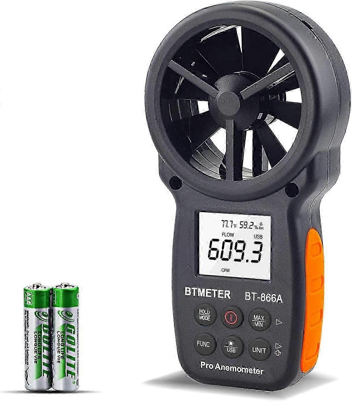 Digital Anemometer, Handheld Wind Speed Meter, Temperature Measurement