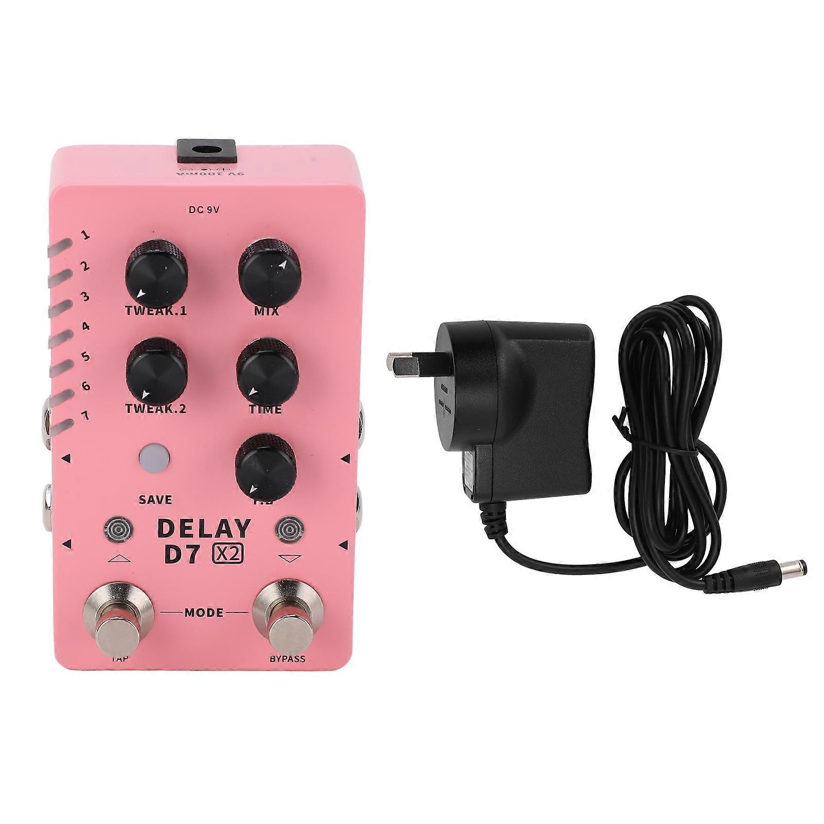 Stereo Delay Effekt E-Gitarre Single Effector Support Speicher mit 14 Effekten 100-240VAU Stecker
