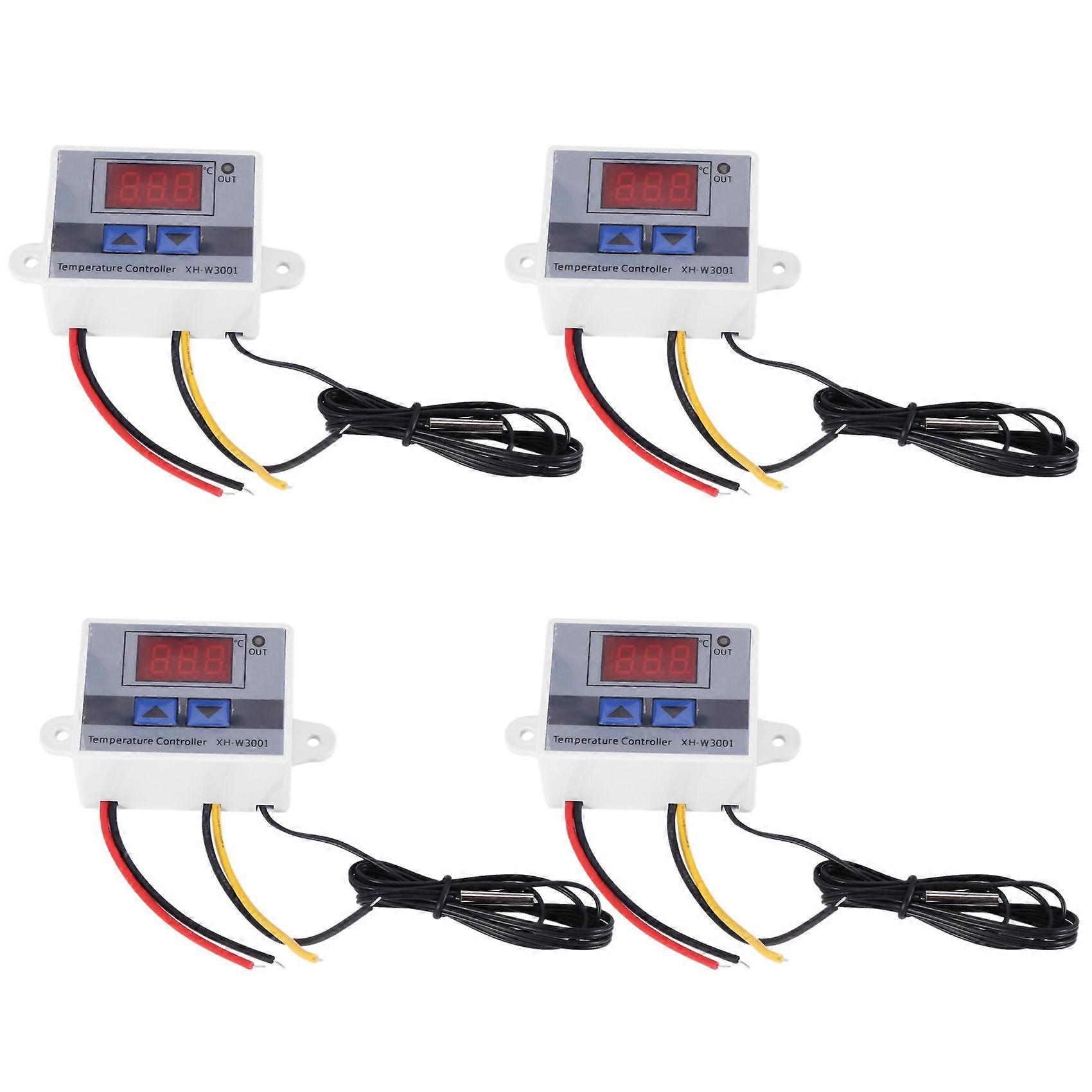 4X 220V Digital LED Temperature Controller 10A Thermostat Control Switch Probe 