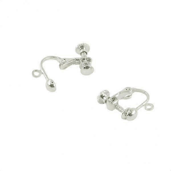 3-10pack 12 Pieces Non-Piercing Screw Earring Clip Silver-Good