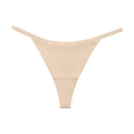 Women G-string Sexy Butt-uncovered Spaghetti Strap Quick-drying Stretchy Breathable Seamless Low Waist Triangle Shape Women Panties