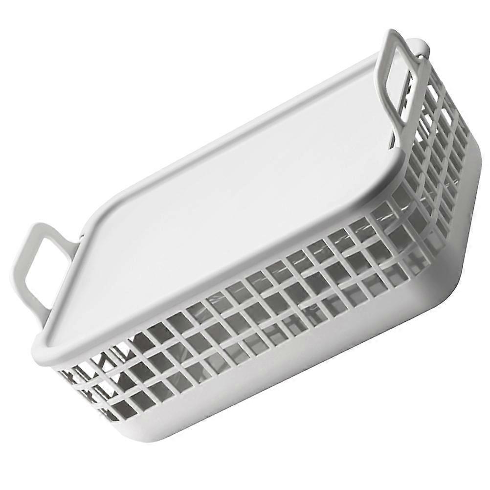 Grey Plastic Laundry Hamper with Lid for Home Use Comfortable Handle Versatile Storage Solution 16.5x10.5x24.5 Inches