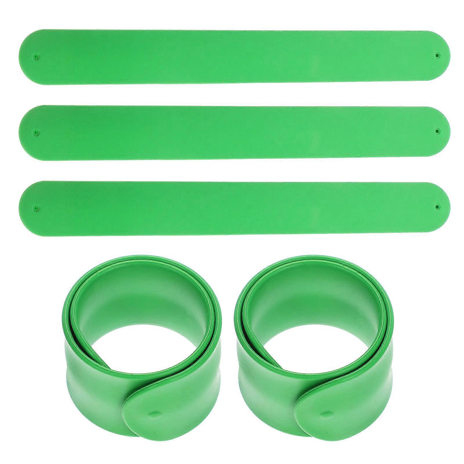 Green Silicone Slap Bracelets for Kids Party Favor Toy with Bright Color and Durable Quality 5pcs