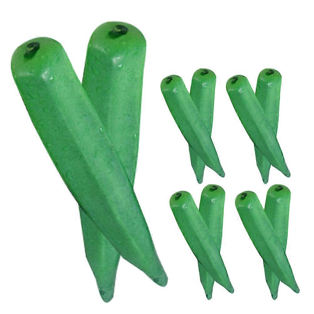 10pcs Realistic Artificial Okra Models for Home Decor, Kitchen Display, Vegetable Basket Centerpieces, Showcase Props