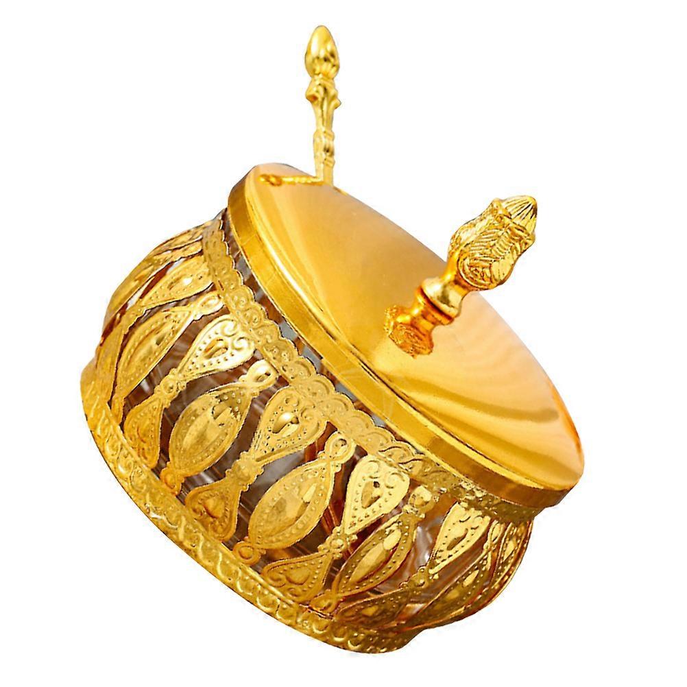 Golden Iron and Acrylic Spice Container for Storage with Lid Multifunctional Household Jar 7.5 Inches