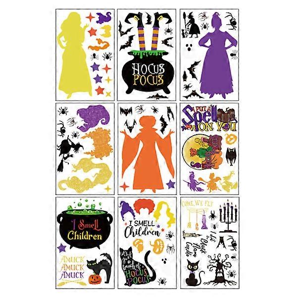 Halloween window decals, double-sided removable window stickers