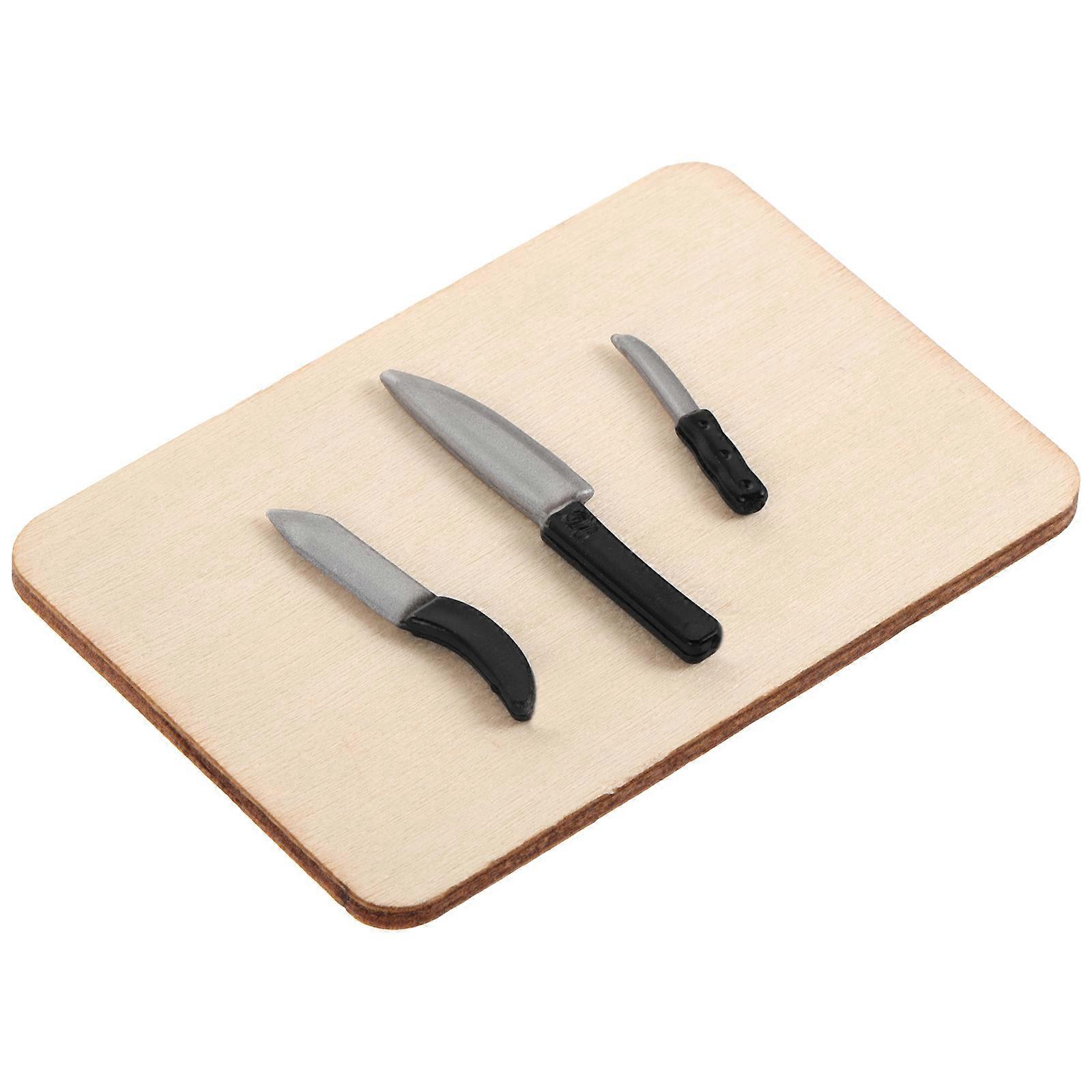 Charming Mini Kitchen Accessories with Cutting Board for Dollhouse /12 Scale Assorted Color Wood PVC